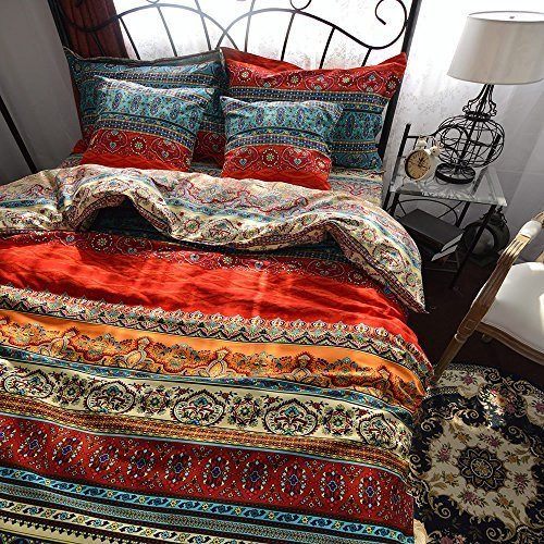 Book Cover Best Bohemian 3 Pieces Exotic Style Bedding Duvet Cover Sets (King, Duvet Cover Set-3 Pieces)