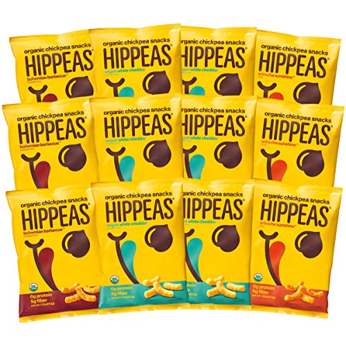 Book Cover HIPPEAS Organic Chickpea Puffs + Variety Pack | 1.5 ounce, 12 count | Vegan, Gluten-Free, Crunchy, Protein Snacks