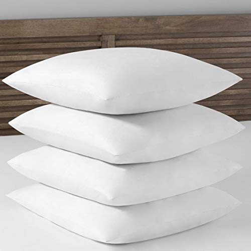 IZO All Supply Premium Hypoallergenic Polyester Decorative Throw Pillow Insert, 20" L x 20" W (4 Pack)