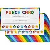 Juvale Rainbow Punch Card for Kids, Classroom Incentive Rewards (3.5 x 2 in, 60 Pack)