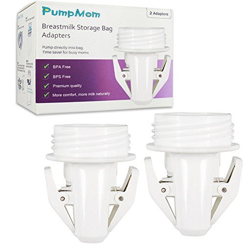 Book Cover Breastmilk Storage Bag Adapters for Spectra S1 S2 Pumps, Avent Comfort Wide Mouth Flange Pump to Use with Lansinoh and Nuk Breastmilk Storage Bags by PumpMom