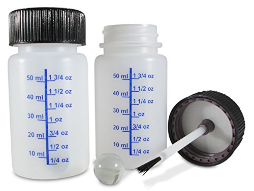 BIBR Specialties Paint Touch Up Bottles with Brush - Touchup Paint Applicator Bottle Kit with Mixing Ball - Container Size 2 oz/60 ml - 6 Pack
