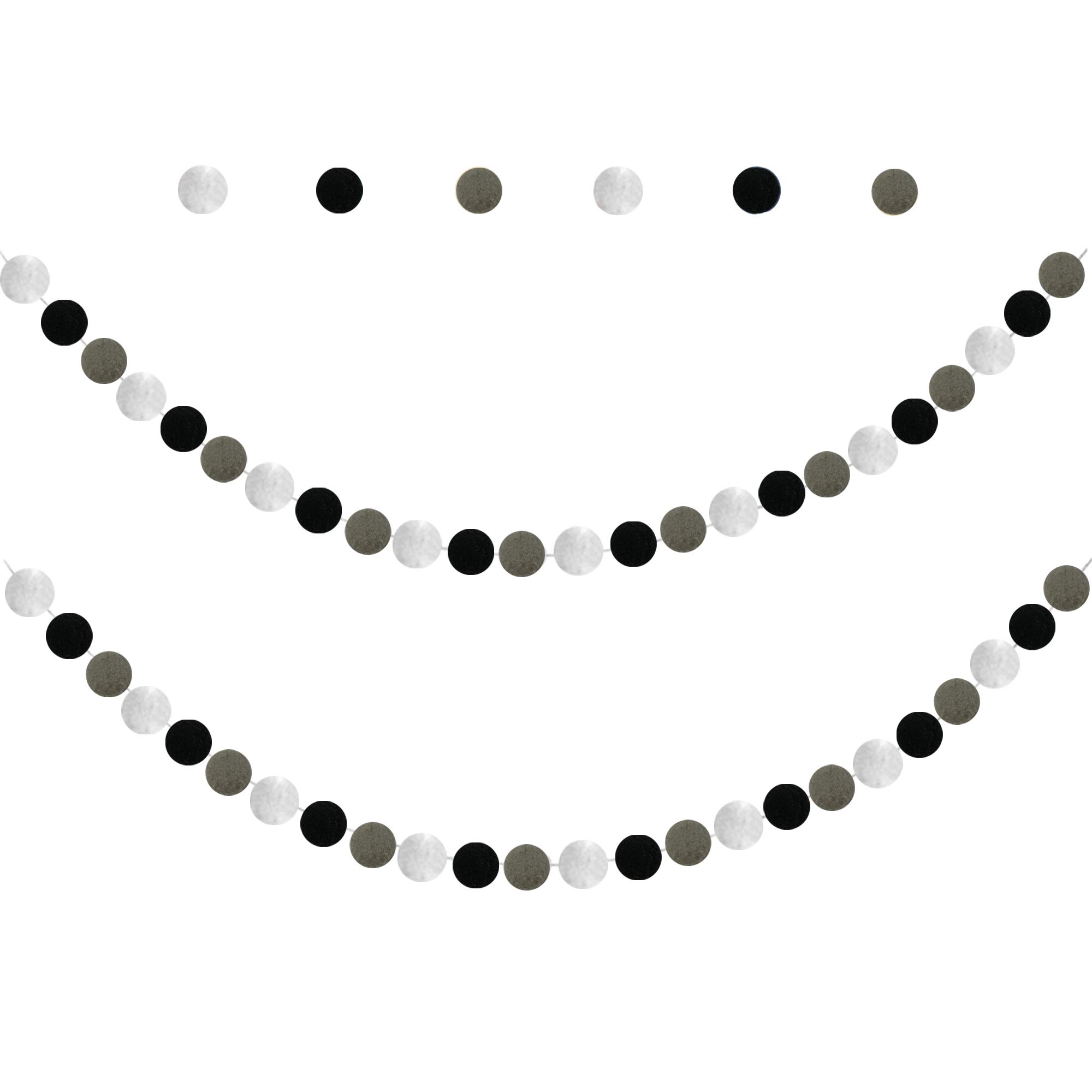 Black White Grey Handmade Balls Pom Pom Garland Decorations for Birthday Wedding Baby Shower Party Wall Decorations