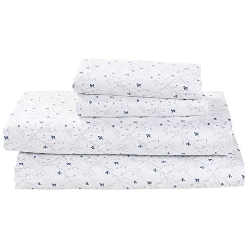 Book Cover Amazon Brand – Stone & Beam Remy 100% Cotton Sateen Bed Sheet Set, Queen, Cloud
