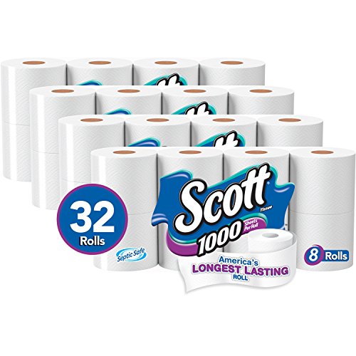 Book Cover Scott 1000 Sheets per Roll Toilet Paper, Bath Tissue, 8 Count, Pack of 4