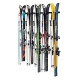 StoreYourBoard Ski Storage Rack, Wall Mount Organizer Holds 5 Pairs of Skis and Poles, Supports 300 lbs, 46 in x 8 in x 3.5 in