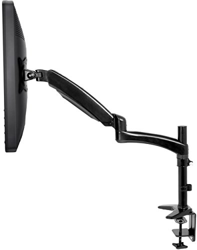 Book Cover VIVO Premium Black Single Articulating Computer Monitor Arm Desk Mount | Height Adjustable, Tilt, Swivel, Rotation Stand for 1 Screen up to 27 inches (STAND-V001JB)