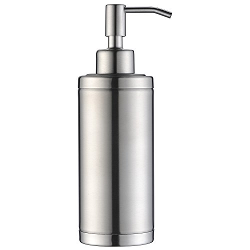 Book Cover KVADRAT Full Stainless Steel Countertop Sink Soap Dispenser, Prime 300 ML Liquid Bottle For Kitchen & Bathroom Hand Dish Lotion (Brushed Nickel LAB1-04)