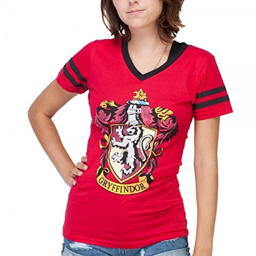 Book Cover Harry Potter Gryffindor Juniors V-Neck T-Shirt - Red