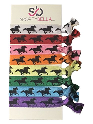 Book Cover Infinity Collection Horse Hair Accessories, Multi Colored Horse Hair Ties, Cowgirl Hair Ties, No Crease Horse Hair Elastics Set, for Equestrian