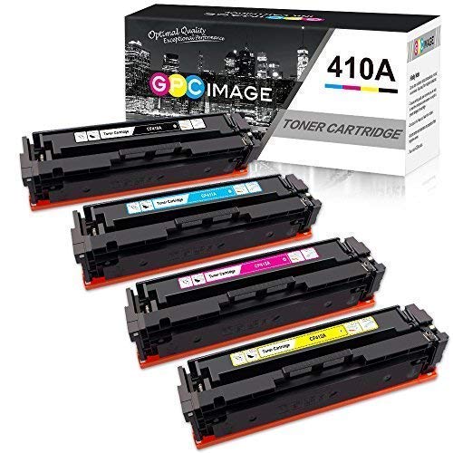 GPC Image Compatible Toner Cartridge replacement for HP 410A CF410A CF411A CF412A CF413A to use with Color LaserJet Pro MFP M477fdw M477fdn M477fnw Pro M452dn M452nw M452dw Printer Toner (4 Pack)