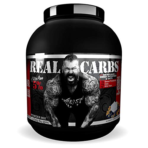 Rich Piana 5% Nutrition Real Carbs | Real Food Complex Carbohydrate Powder, Long-Lasting Low Glycemic Energy for Pre-Workout/Post-Workout Recovery Meal | 65.6 oz, 60 Servings (Blueberry Cobbler)