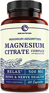 Nobi Nutrition High Absorption Magnesium Complex - Premium Mag Supplement for Sleep, Leg Cramps, Muscle Relaxation & Recovery - Formulated for Women & Men - Vegan, Pure, Non-GMO - 60 Veggie Capsules
