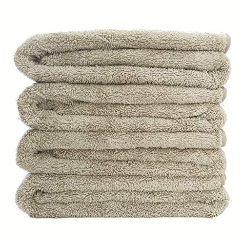 Book Cover Polyte Premium Quick Dry Lint Free Microfiber Bath Towel, 57 x 30 in, Set of 4 (Beige)