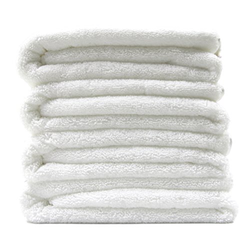 Book Cover Polyte Premium Quick Dry Lint Free Microfiber Bath Towel, 57 x 30 in, Set of 4 (White)