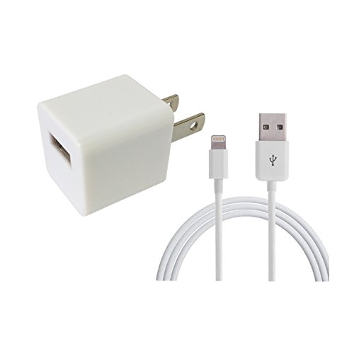 Charger Power Adapter 1A + Cable Compatible with iPhone 6 6S Plus X 8 8 Plus 7 7 Plus SE 5S 5C 5 (3FT Cable)