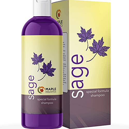 Sage Shampoo for Heavy Dandruff with Jojoba, Argan, and Organic Spikenard - 100% Natural, Sulfate Free Treatment for Men and Women - Antiseptic Formula Removes Dead Skin Cells and Reduces Shedding - S