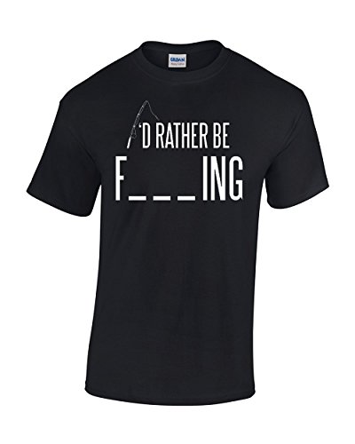 Crazy Bros Tees I'd Rather Be Fishing - Funny Sarcastic Fish Gift for Dad - Fisherman Men's T-Shirt