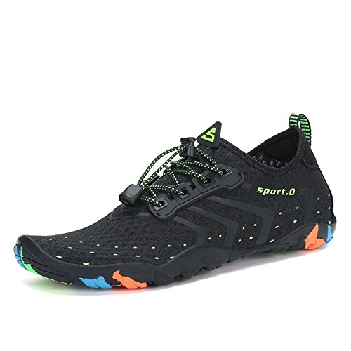 Mishansha Mens Womens Water Shoes Quick Dry Barefoot for Swim Diving Surf Aqua Sports Pool Beach Walking Yoga Black 8