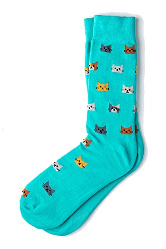 Men's Kitty Cat Kitten Power Animal Novelty Crew Dress Socks