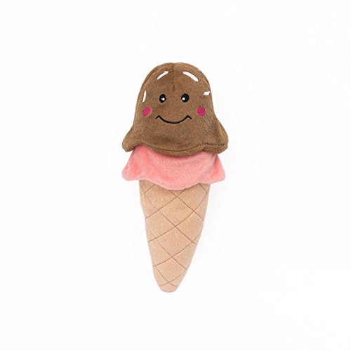 ZippyPaws - NomNomz Plush Squeaker Dog Toy For The Foodie Pup - Ice Cream