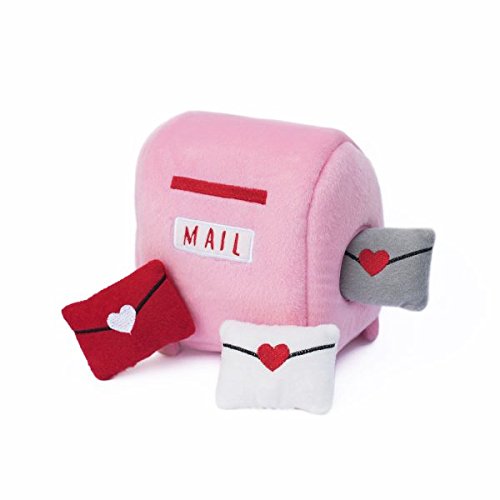 ZippyPaws - Holiday Burrow, Interactive Squeaky Hide and Seek Plush Dog Toy - Mailbox & Love Letters