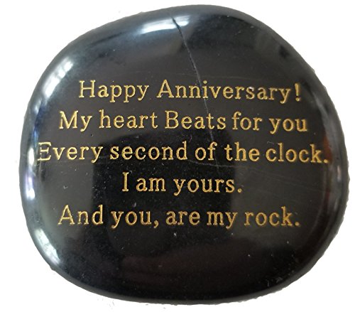 Anniversary Gift"Happy Anniversary! My heart Beats for you Every second of the clock. I am yours. And you, are my rock." Engraved Rock, Anniversary gifts for men or women.