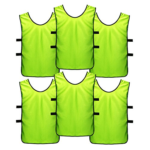 SportsRepublik Soccer Pinnies | Scrimmage Vests (6-Pack) - Perfect as Kids Basketball Jerseys, Youth Football Practice Jerseys or Pennies for Soccer Kids, Youth and Adults - Last Longer, Look Cooler