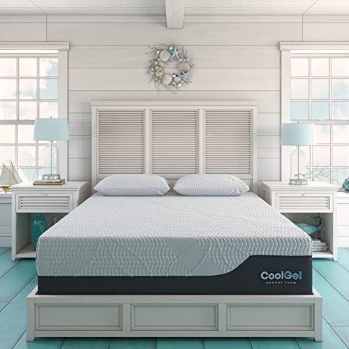 Book Cover Classic Brands Cool Gel Chill Memory Foam 14-Inch Mattress with BONUS Pillow |CertiPUR-US Certified |Bed-in-a-Box, Twin XL