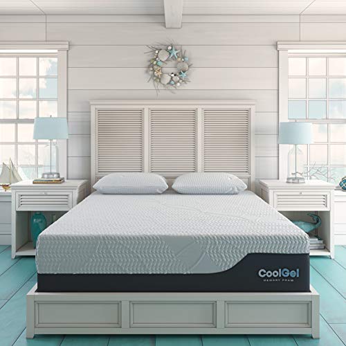 Classic Brands Cool Gel Chill Memory Foam 14-Inch Mattress with BONUS Pillow |CertiPUR-US Certified |Bed-in-a-Box, Twin