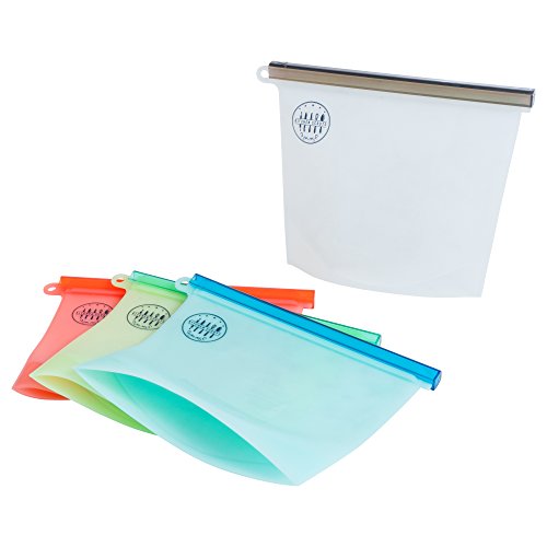 Silicone Food Storage Bags: Reusable Snack And Sandwich Bags, Bags With Ziplock For Airtight Sealing, Leakproof Freezer Bag For Baby Food, Liquids, Meat, Vegetables And Dog Food