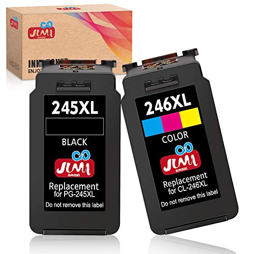 JIMIGO Compatible Ink Cartridge Replacement for Canon PG-245XL CL-246XL 245 246 XL for Pixma MX492 MX490 MG2520 MG2920 MG2420 MG2522 MG2922 MG2525 MG3022 MG3020 IP2820 (1 Black, 1 Tri-Color)