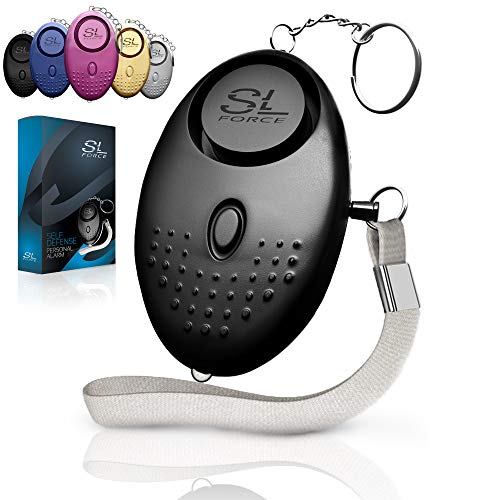 Personal Alarm Siren Song - 130dB Safesound Personal Alarms for Women Keychain with LED Light, Emergency Self Defense for Kids & Elderly. Security Sound Whistle Safety Siren (Black)