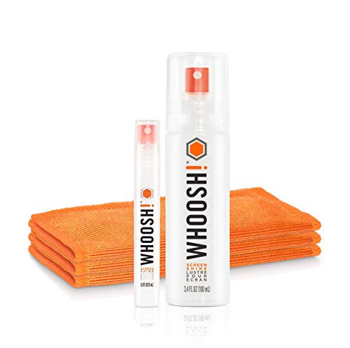 WHOOSH! Screen Cleaner Kit â€“ Best for â€“ Smartphones, iPads, Eyeglasses, e-Readers, LED, LCD & TVs â€“ Includes 2 Bottles 3.4oz,0.3.oz +3 Premium Cloths