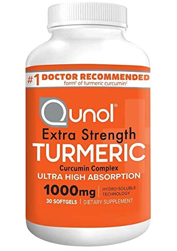 Book Cover Turmeric Curcumin Softgels, Qunol with Ultra High Absorption 1000mg, Joint Support, Dietary Supplement, Extra Strength, 30 Softgels