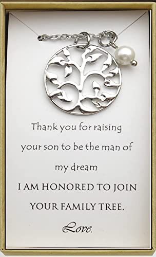 IDLAN Wedding Gifts Wedding Jewelry Mother of The Groom Necklace Family Tree Necklace