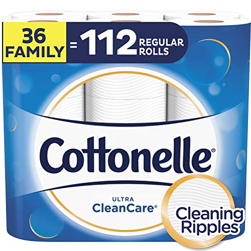 Book Cover Cottonelle Ultra CleanCare Toilet Paper, Strong Bath Tissue, Septic-Safe, 36 Family+ Rolls
