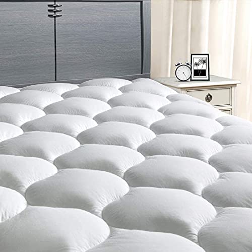 MASVIS California King Mattress Pad Cover 8-21â€Deep Pocket - Pillow Top Quilted Mattress Topper Overfilled Snow Down Alternative
