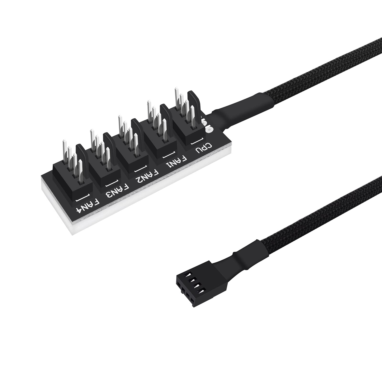 Fancasee 4-Pin PWM PC Fan Hub Power Supply Cable 1 to 5 Way Splitter PC Motherboard Case Fan Power Extension Cable Cord for ATX Computer Case 4-Pin and 3-Pin Cooling Fans