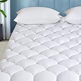HARNY Mattress Pad Cover Twin XL Size 400TC Cotton Pillow Top Cooling Breathable Mattress Topper Quilted Fitted with 8-21" Deep Pocket