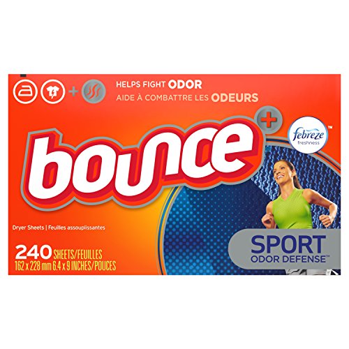 Book Cover Bounce Plus Febreze Sport Odor Defense Fabric Softener Dryer Sheets, 240 Count