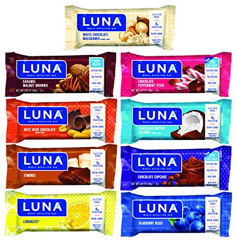LUNA BAR - Gluten Free Bar - 9-Flavor Variety Pack - (9 Count, 1.69 Ounce Snack Bars)