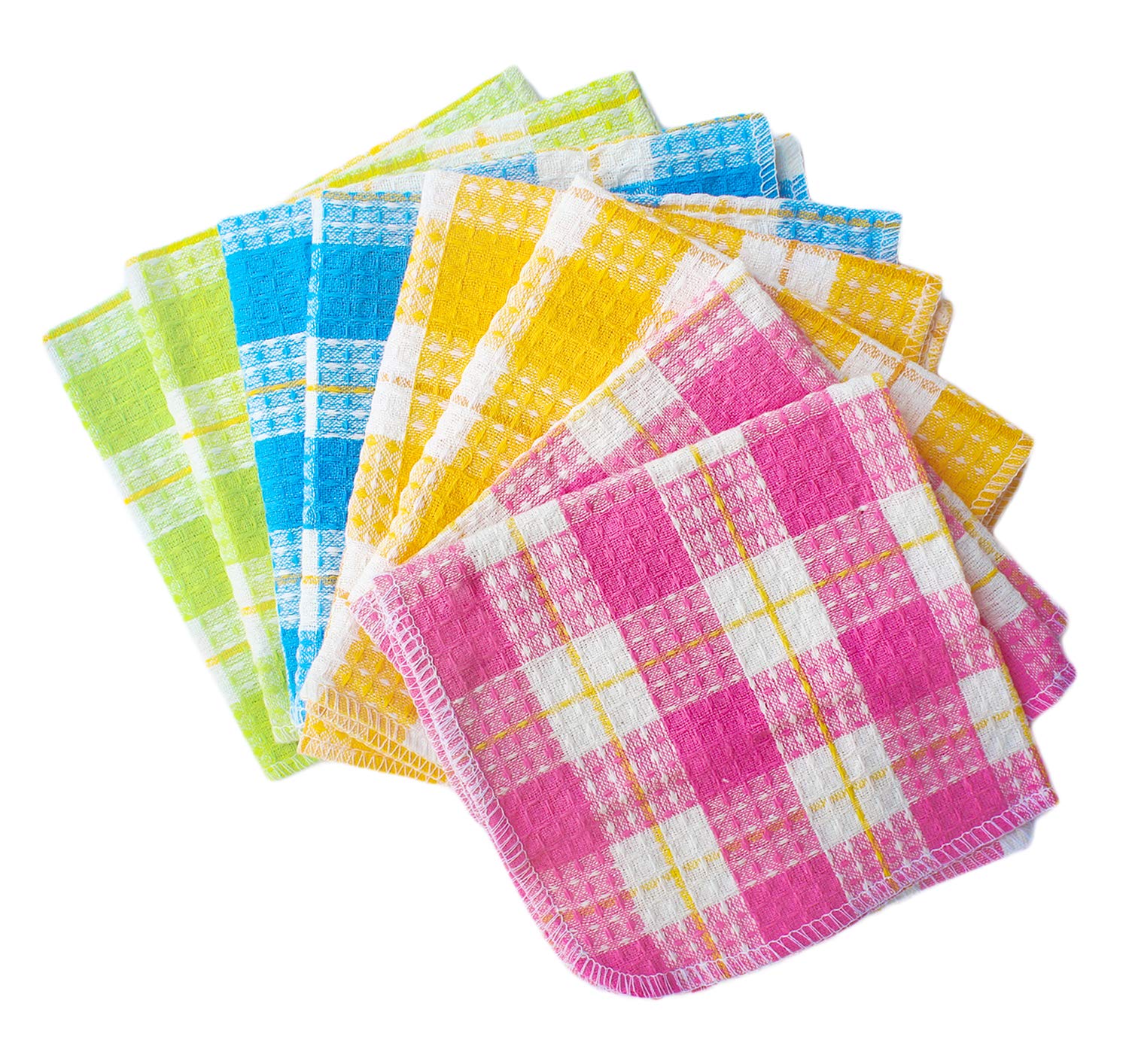 Honla Dish Cloths for Washing Dishes,Cotton Dish Rags,Set of 8 Kitchen Washcloths in 4 Assorted Color,13 by 13 Inch