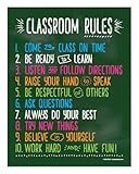 Safety Magnets ZOCO – Classroom Rules Poster – Laminated 17x22 – Motivational Behavior Expectations for Elementary, Middle & High School Class Decor – Durable USA-Made Wall Art
