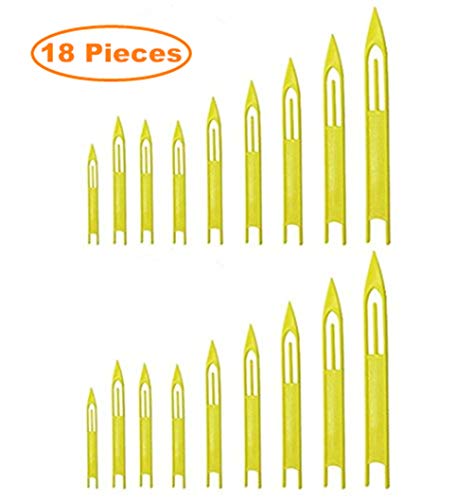 Good News 18 Pieces1#-9# Hard Plastic Fishing Line Net Needle Shuttle Equipment Yellow Color Repair Fishing Netting Needles Shuttles(Yellow)