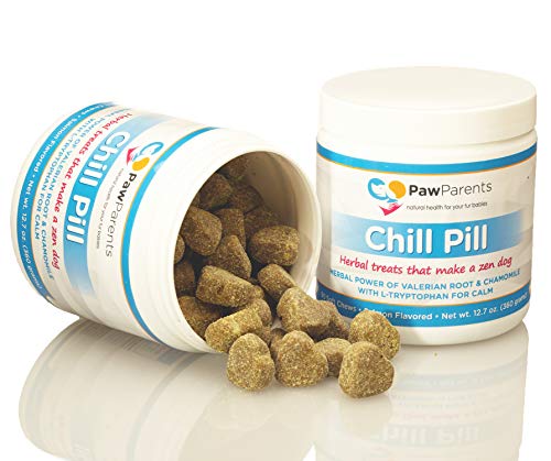 Dog Calming Treats | Relaxing Dog Treats for Anxiety, Chewing, Fireworks, Car Rides, Thunder, Barking | Dog Calming Aid w/ Organic Chamomile, Valerian Root, L Tryptophan | 90 Chews