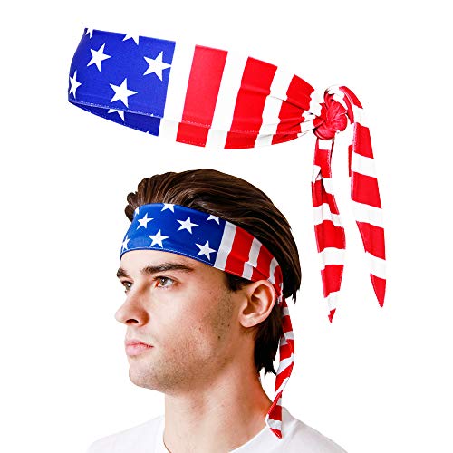USA Patriots American Flag Sports Bandana for Men & Women: Sweat-Wicking Headband for Exercise, Running, Tennis, Football, Volleyball, Athletics