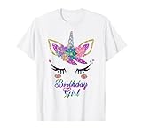 Rainbow Unicorn Birthday T-Shirt, Birthday Girl Outfit T-Shirt