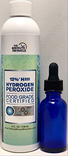 12% Hydrogen Peroxide Food Grade - Diluted from 35% H2o2 with Distilled Water to 12% - Recommended by: The One Minute Cure Book - Fast Shipping
