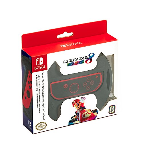Book Cover Officially Licensed Nintendo Switch Mario Kart 8 Deluxe Joy-Con Wheel â€“ Large Racing Wheel